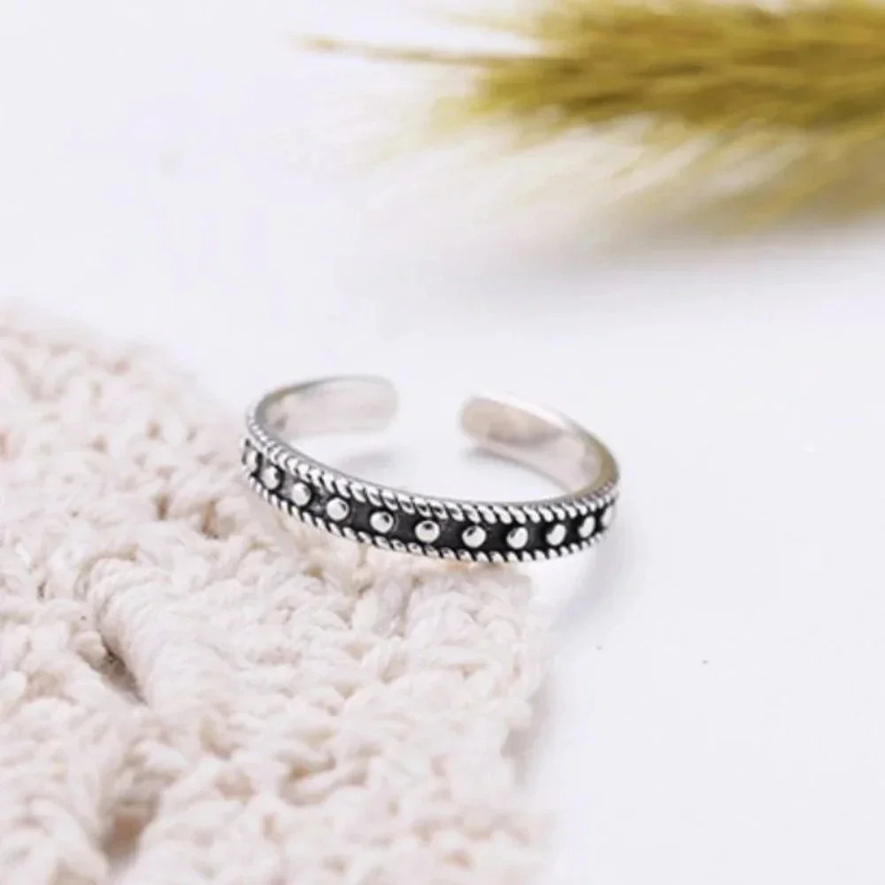 Minimalist 925 Sterling Silver Bead Ring Dainty Thin Stackable Everyday